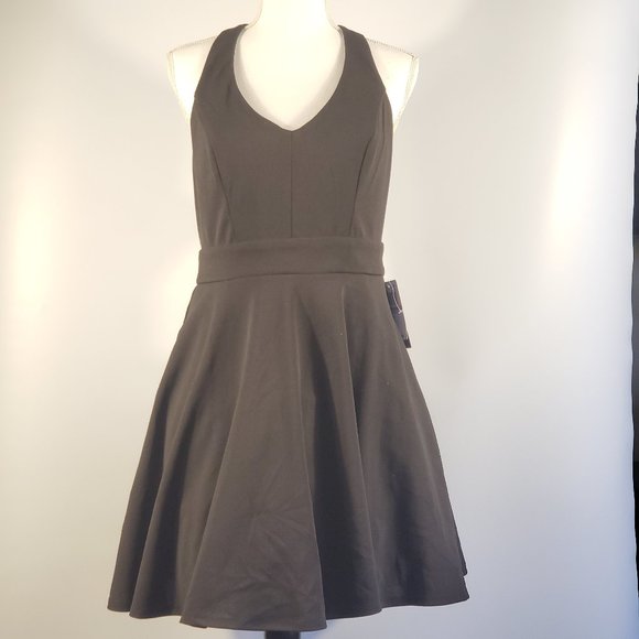 City Studios Juniors Bow-Back Fit Flare Black - Picture 2 of 5